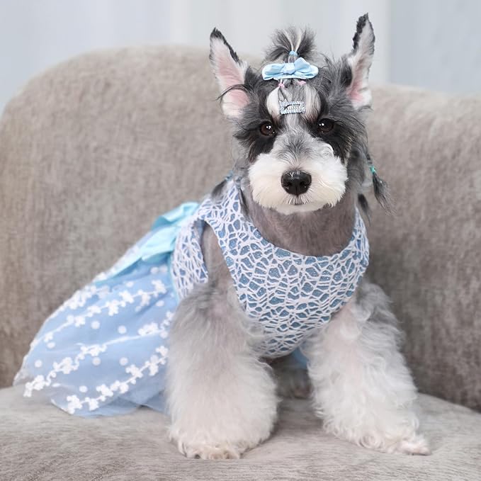 CuteBone Dog Birthday Dress Girl Puppy Skirt Tutu Cat Wedding Outfit Pet Party Clothes for Small Dogs Costume DD22L