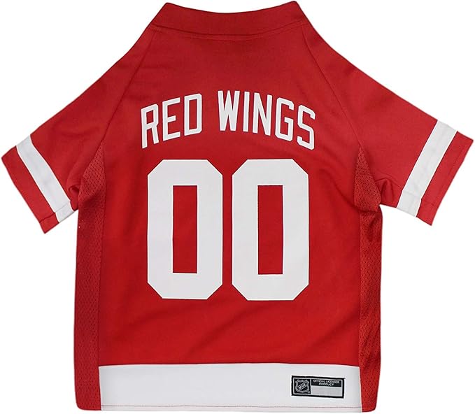 Pets First NHL Detroit Red Wings Jersey for Dogs & Cats, Small. - Let Your Pet Be A Real NHL Fan!