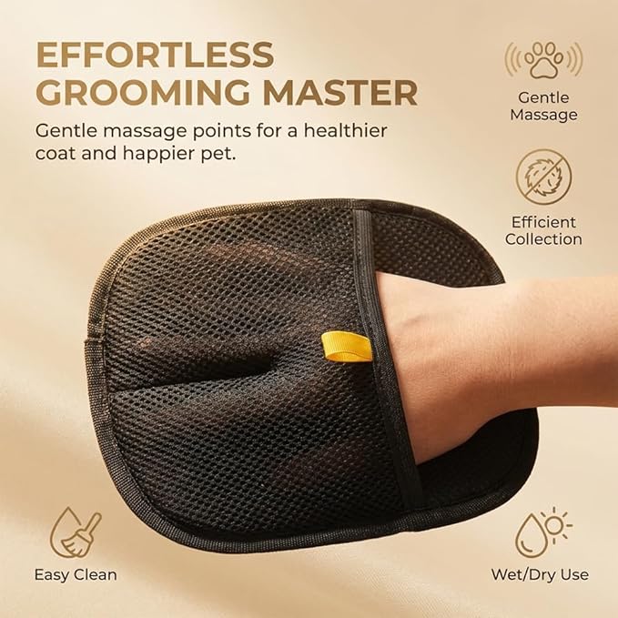 SakerPlus Pet Hair Removal Glove,Dog&Cat Hair Remover,Double-Sided Static Pickup Grooming Glove,Washable Reusable Pet Hair Remover Glove for Pets,Dogs,Cats,Furniture,Clothes (1pcs)