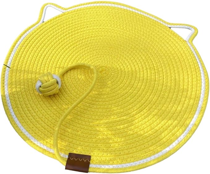 Cat Scratch Scratching Pad Lightweight Sleeping Bed Anti Slip for Sofa Couch Floor with Ball Furniture Protector, Yellow
