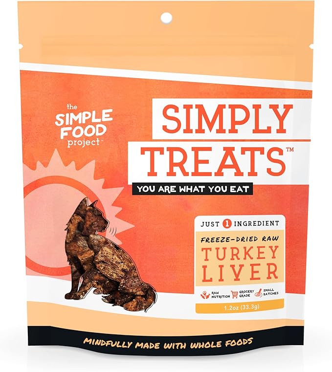 Simple Food Project The Freeze Dried Raw Cat Treats Grain Free, All Natural, with Just 1 Ingredient - Turkey Liver
