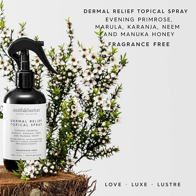 smith&burton Dermal Relief & Repair Care System for Dogs & Cats, Conditioning Shampoo, Topical Spray & Heal Balm for Allergies, Itching, Flaky, Dry, Irritated Skin, Fragrance-Free, Plant Based