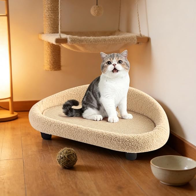 Cat Scratcher Bed - Sisal Large Lounge Nest - Scratching Pad | for Home Living Room Apartment Dorm Patio Balcony Porch Corner