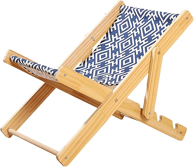 TITA-DONG Cat Hammock Bed, Elevated Cat Bed with Durable Sisal Scratcher, Durable and Non Shedding Sisal Scratcher, Wood Cat Chair Cat Furniture of Mini Beach Chair for Pet Cat(Canvas)