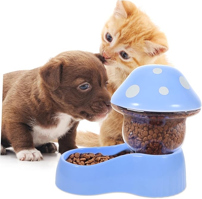 Abaodam Automatic Pet Feeder Dispenser for Cats and Dogs Gravity Design with Texture for Monitoring Compact Safe Smooth Surface for Pet Food Storage