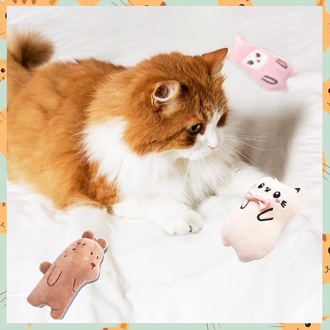 Cat Toys for Indoor Cats Kittens Interactive Pillow Catnip Toys with Bell Cat Plush Toy 6 Pcs