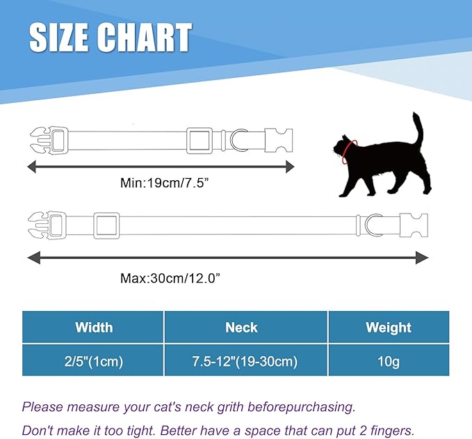 Personalized Cat Collar - 2 Pack Breakaway Reflective Adjustable Collars with Bell & Name Tag for Boy & Girl Kittens,Customized Engraved Nameplate Pet Tag for Cat Collar(Sky Blue)