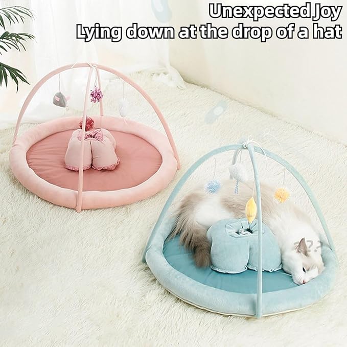 Cat Bed, Cat Tent Dog Bed for Indoor Cats Soft Breathable Available for All Seasons, Washable Pet Bed for Puppy and Cats with Non-Slip Bottom, Cute Cat Bed Easy Assemble (Pink,Small)