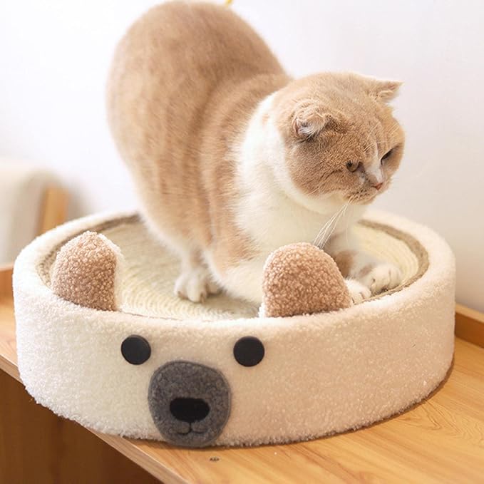 Baoblaze Cat Scratcher Bed Round Scratch Pad Furniture Protection Training Toy