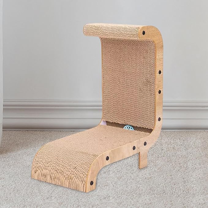 L Shaped Cat Scratcher Cardboard Cat Scratching Board Cat Sleeping Bed Grinding Paws Lounge Bed Vertical Cat Scratch Pad, Style B