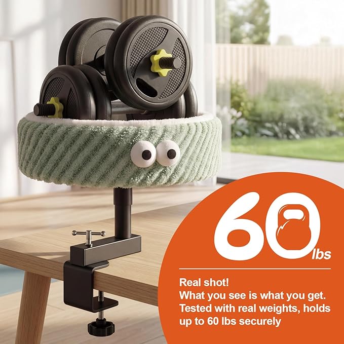Cat Desk Bed, Height Adjustable 360° Rotating Desk Mounted Cat Bed, 2-in-1 Cat Desk Perch Hammock, Desk Cat Bed Attachment with Washable Cushion for Most Cats (Green)