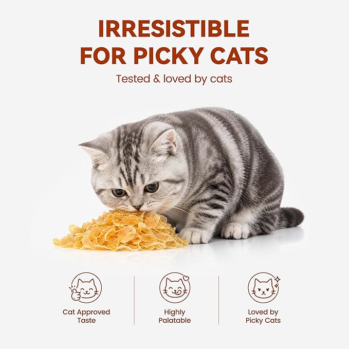 Soft Cat Treats, Chicken & Shrimp Ultra-Thin Slices, Easy-Chew Snacks for Picky Cats, Kittens & Seniors, Low-Fat Treats with Taurine, 3.2 oz