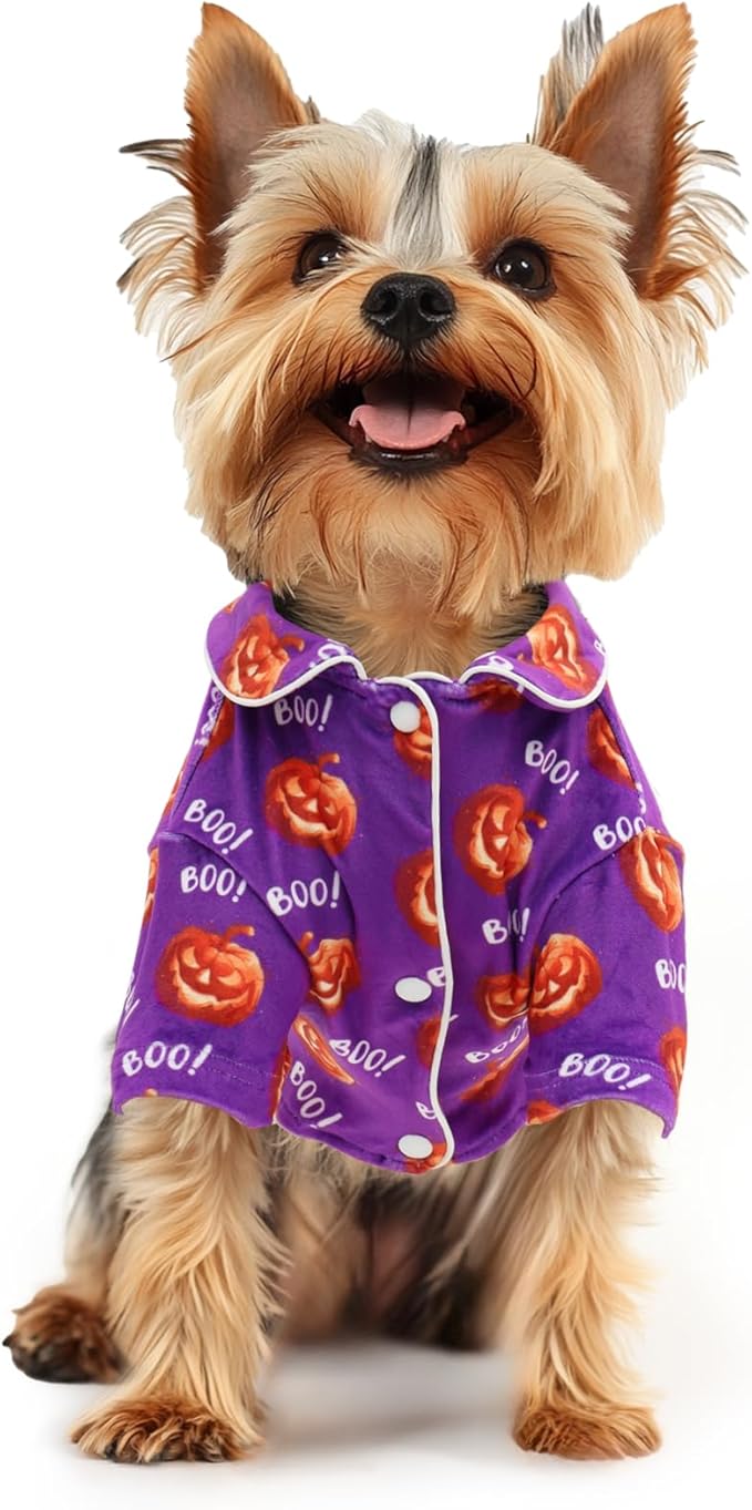 CuteBone Two-Leg Velvet Pet Halloween Pajamas Girl Dog Clothes - Soft, Cozy, and Stretchy Boy Pjs for Small, Medium Dogs and Cats Winter Sleepwear Apparel LTP13XL