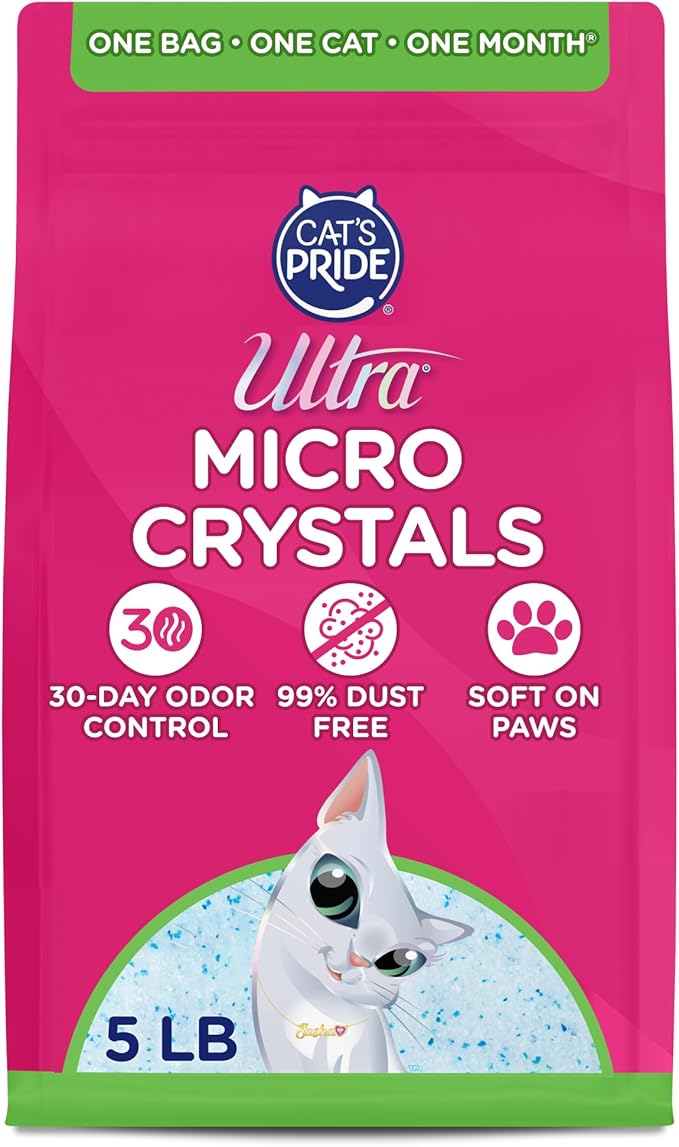 ULTRA MICRO CRYSTALS UNSCENTED PREMIUM NON-CLUMPING CAT LITTER, 5-LB BAG