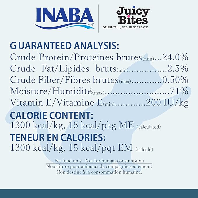 INABA Juicy Bites Grain-Free, Soft, Moist, Chewy Cat Treats with Vitamin E and Green Tea Extract, 0.4 Ounces per Pouch, 9 Pouches Total (3 per Bag), Scallop and Crab Flavor