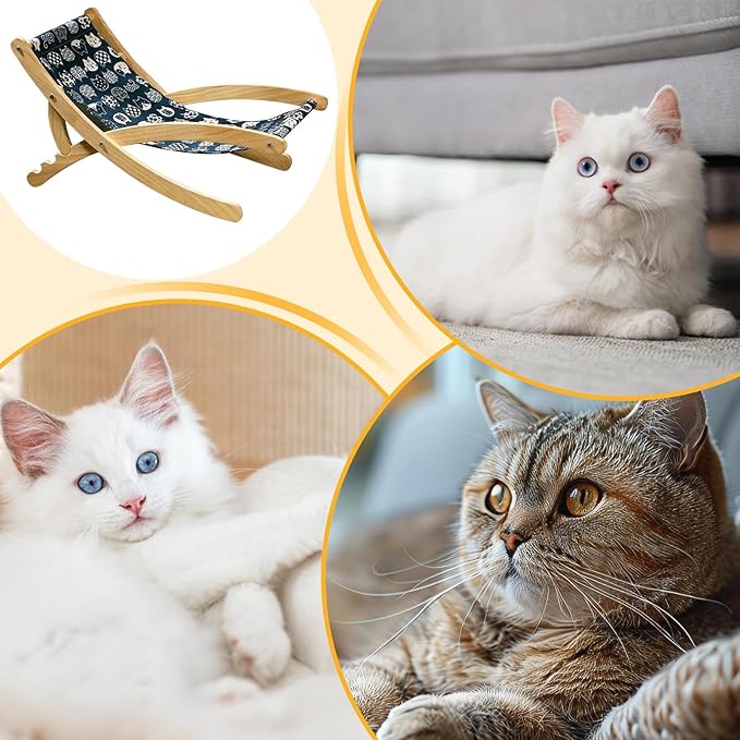 Cat Chair - Adjustable Cat Lounger, Foldable Pet Furniture, Space-Saving Bed, Comfortable Resting and Lounging Accessory, Portable Pet Furniture Tool for Travel Veterinary Bedroom Patio Living Room