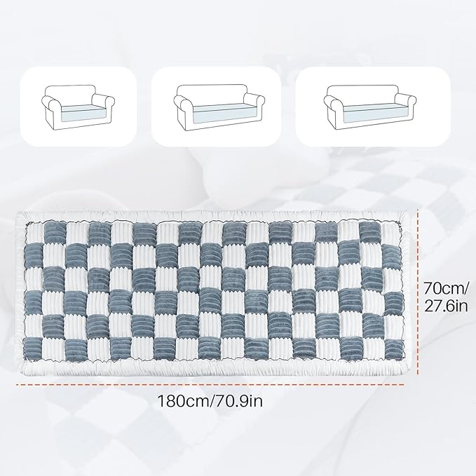 FUNYKICH Dog Couch Cover Protector(27.6 x 70.9 Inch), Soft Couch Cushion for Dogs Washable, Non Slip Pet Couch Covers for Sofa, Blue-Grey