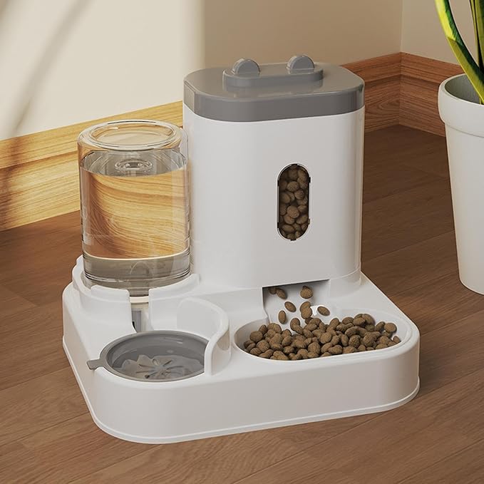 Automatic Cat Feeder - Food Water Dispenser, Cat Automatic Feeder for Timed Meal Management, Robust Animal Piece, Pet Care Item with Flow Supply, Seamless Provision Unit for Feeding