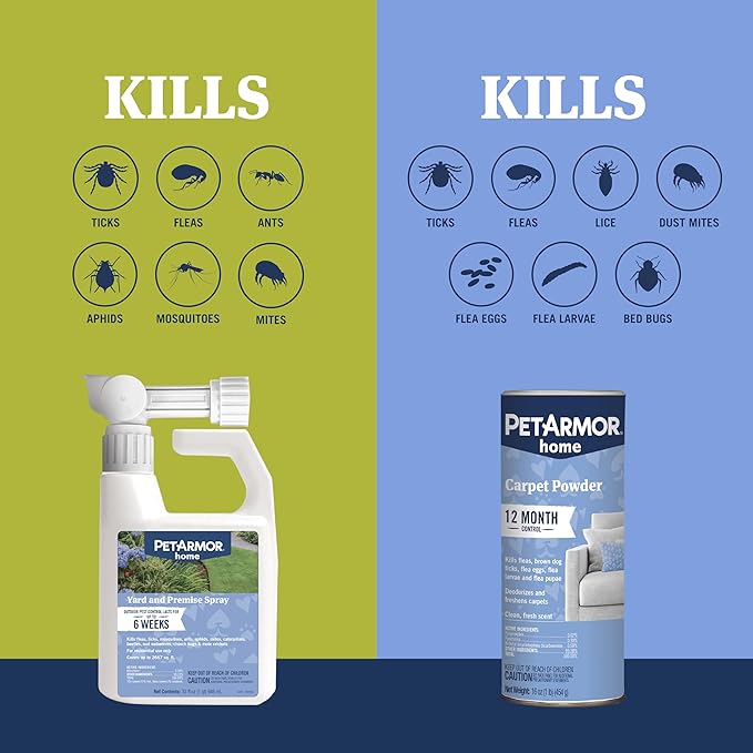 PetArmor Plus Flea & Tick Prevention for Dogs 5-22 lbs (3 Doses) + PetArmor Home Carpet Spray and Yard Spray for Fleas & Ticks, Total Flea & Tick Prevention