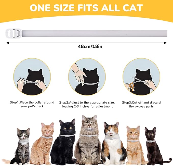 4 Pack Natural Flea Collar for Cats,Cat Flea and Tick Treatment,32 Months Protection Flea and Tick Prevention for Cats,Waterproof Cat Flea Collar,Adjustable Cat Flea and Tick for Kittens & Adult Cat