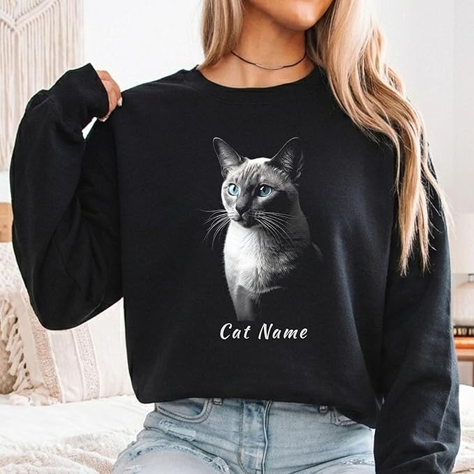 Custom Name Tonkinese Cat Apparel - Premium Unisex Lifestyle Top | Personalized Heritage Cat Owner Gift | Artistic Minimalist Tonkinese Silhouette Shirt