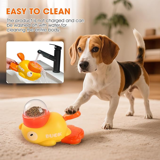 Dog Interactive Treat Dispenser Toy, Interactive Dog Toys Food Puzzle Slow Feeder, Duck-Shaped Cat Treat Dispenser for Training Small Cats,Dogs