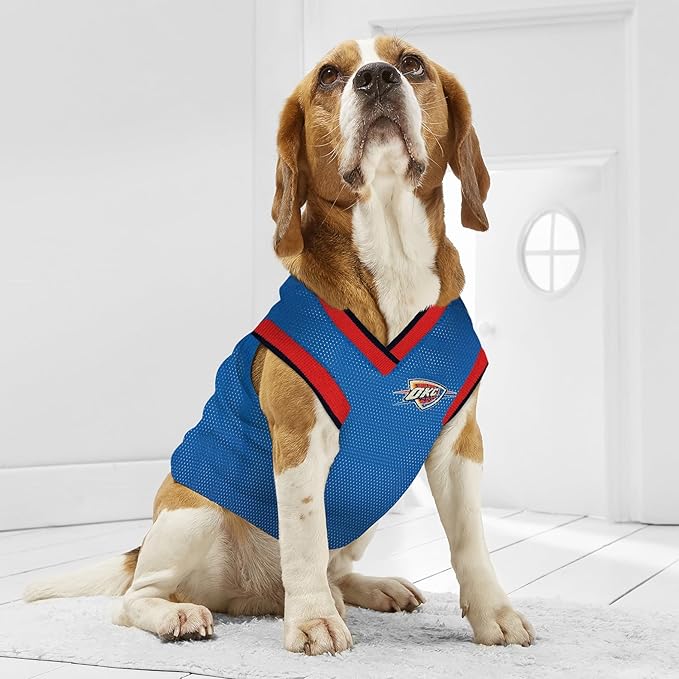 NBA OKLAHOMA CITY THUNDER DOG Jersey, X-Small - Tank Top Basketball Pet Jersey