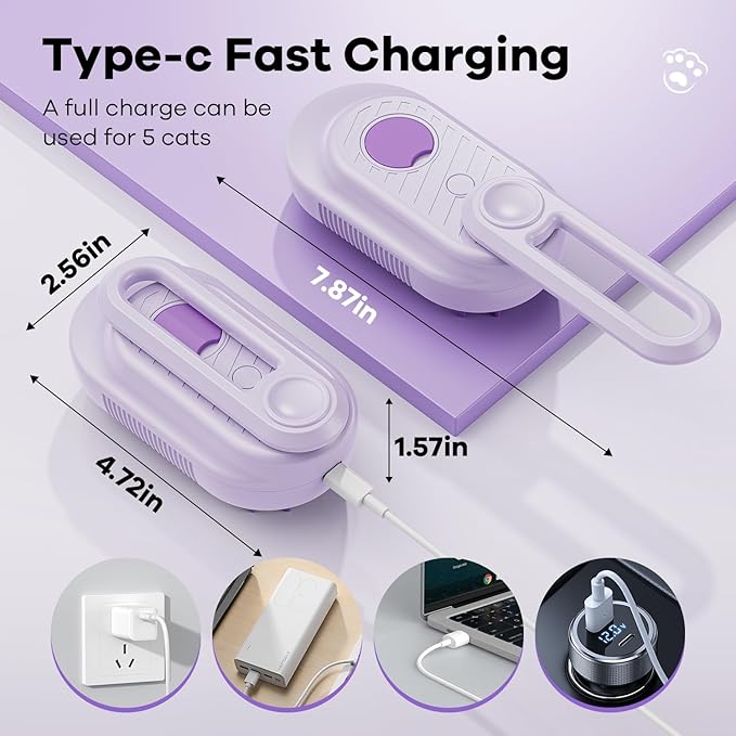 Cat Steam Brush for Shedding, 4 in 1 Rechargeable Steam Brush for Cats and Dogs, Anti-Static, Massage, Cleaning, Shedding & Combing All In One!