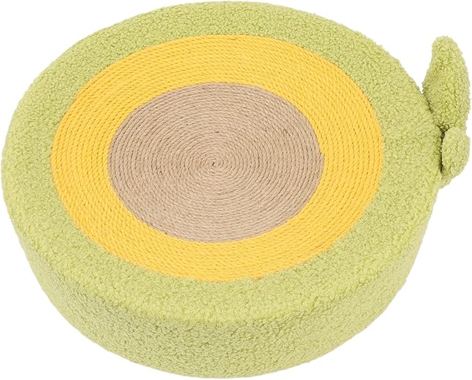 Pongnas Adorable Avocado Shaped Cat Scratcher Bed with Premium Sisal 3 inLounge Pad for Claw Care,Posture Support & Furniture