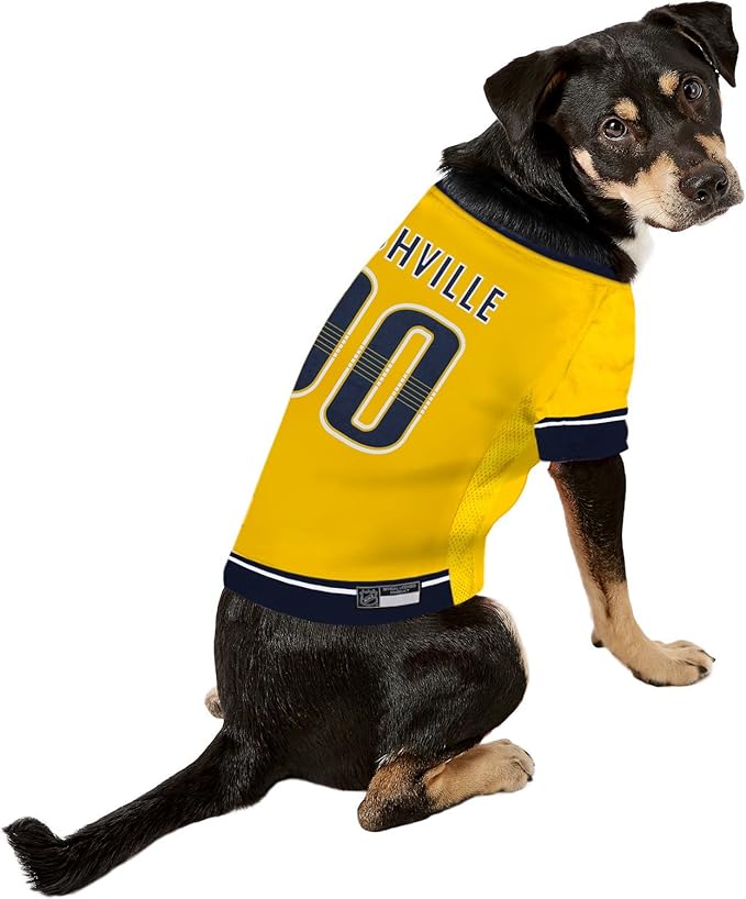 Pets First NHL Nashville Predators Jersey for Dogs & Cats, Small. - Let Your Pet Be A Real NHL Fan!