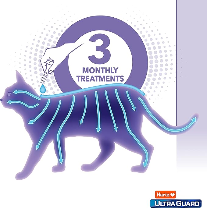 Hartz UltraGuard Topical Flea & Tick Prevention for Cats and Kittens - 3 Monthly Treatments (Pack of 3)