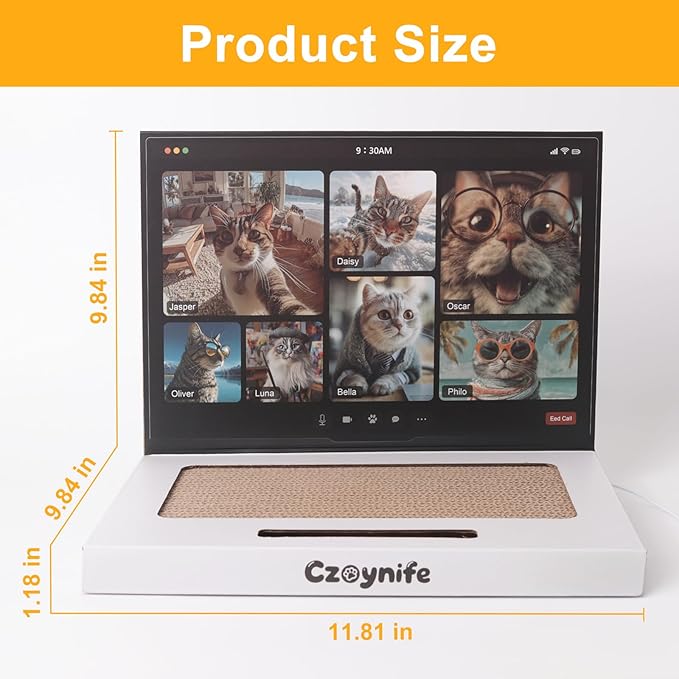 Cat Laptop Scratcher, Cat Scratcher Cardboard, Interactive Toys, Kitten Supplies and Stuff for Indoor Cats