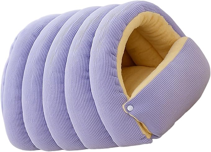 Washable Enclosed Cats House with Removable Cover Soft Plush Bed for Stress Relief Antislip Base Indoor Pet Furniture Detachable Pet Bed Cover