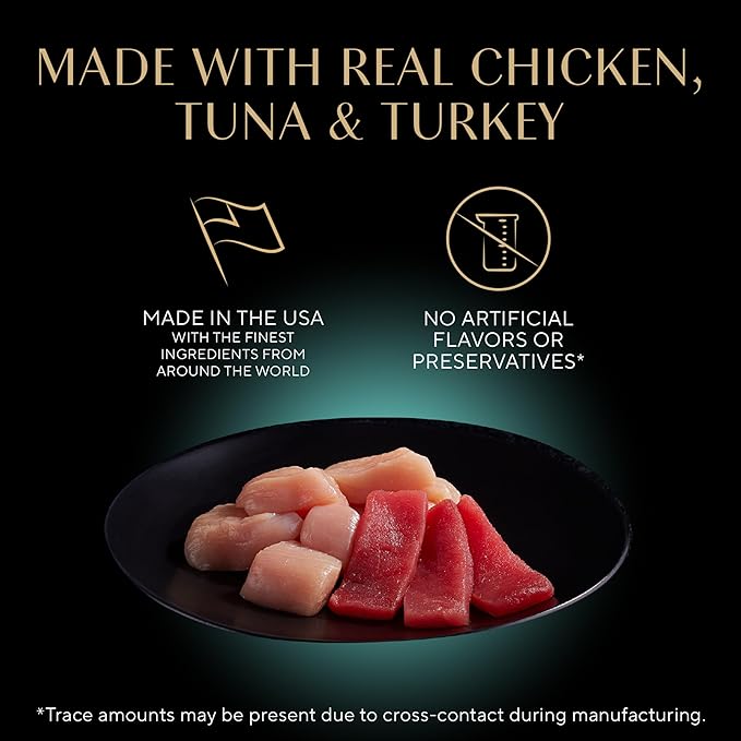 Sheba Perfect Portions Wet Cat Food Cuts in Gravy, Roasted Chicken, with Sustainable Tuna, Tender Turkey Entree, 2.6 oz. Twin-Pack Trays (36 Count, 72 Servings)