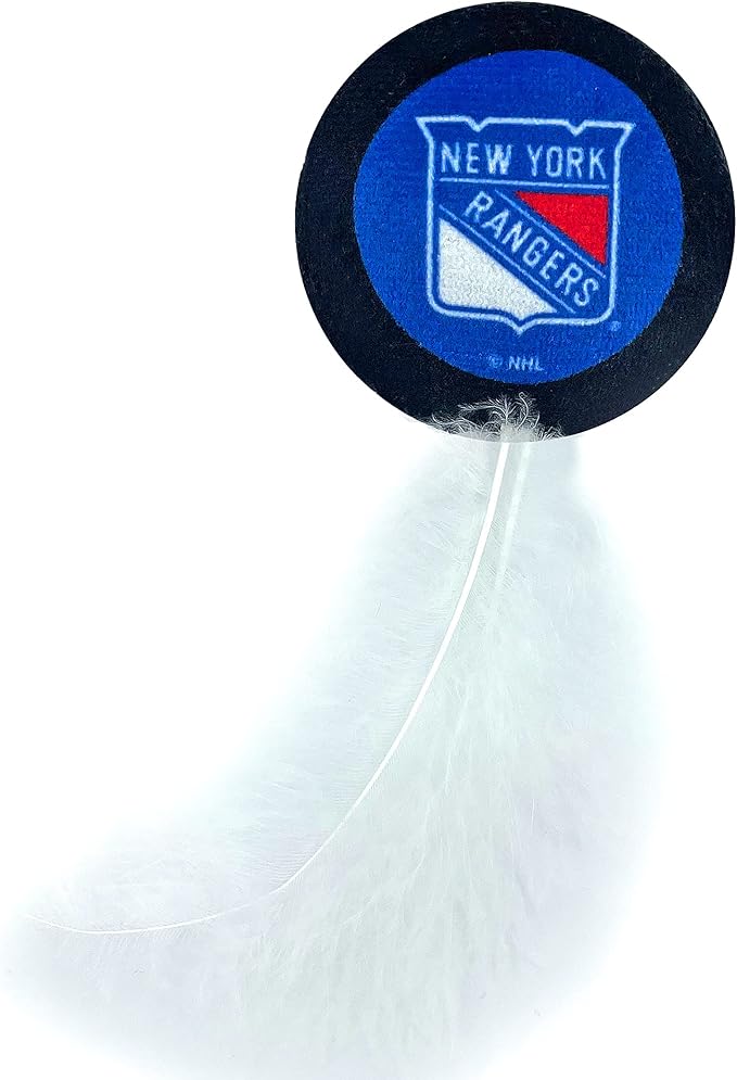 NHL NEW YORK RANGERS Plush Cat Toys Set: Jersey, Hockey Puck & #1 Fan, Filled with Fresh Catnip