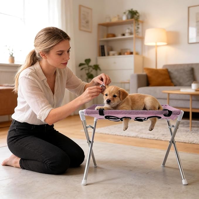 Dog Hammock for Nail Trim | 8-Hole Design Cat Grooming Harness,Kitten Grooming Hanger | for Cats Dogs Kittens Puppies Small Medium Large Breed Indoor Home Hair Cutting Ear Cleaning Teeth Brushing