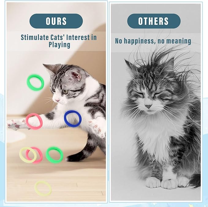 Andiker 24 PCS Cat Toy Set, Soft Cat Chew Toy with Good Elasticity Interactive Cat Toys to Kill Time and Keep Fit
