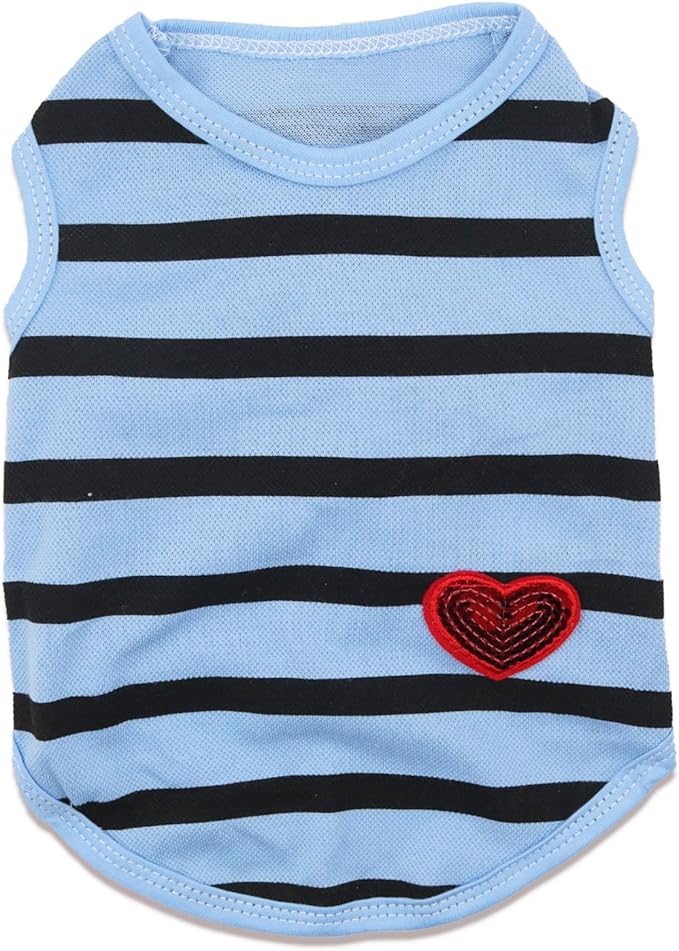 Pet Dog Striped T-Shirt Dogs Shirts for Small Dogs Boy Dog Clothes XS Dog Clothes Frenchie Shirt French Bulldog Tshirts