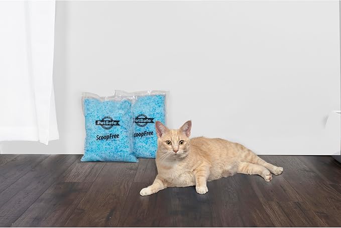 PetSafe ScoopFree Premium Crystal Cat Litter - Outperforms Clay Litter - Refill Packs - Reusable Tray Compatible - Fresh Scent - 4.3 lb Bags - 2 Pack