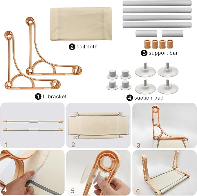 Cordless Window Perch - Comfortable & Safe Cat Hammock With 4 Suction Cups, Sturdy Frame, Soft Cushions, and Two Removable Fabric Covers for Indoor Cats