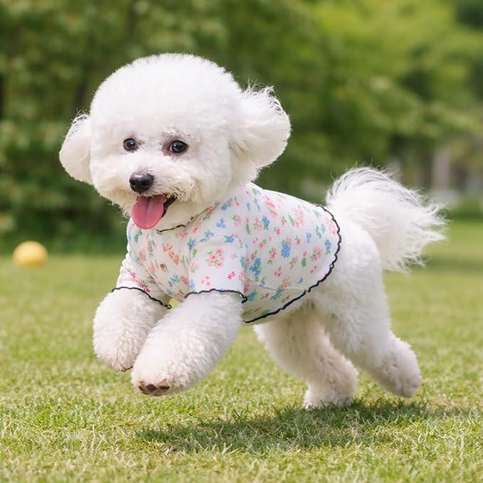 Winmany Dog Cooling Shirt for Small Dog Cat, Puppy Summer Sun Protection Stretchable Clothes, Quick Dry Breathable Pet Vest Outfit,Floral, X-Small