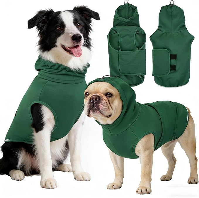Thunder Vest for Dogs Anxiety, Dog Thunder Jacket for Thunder, Fireworks, Vet Visits & Separation, Keep Pet Calm Without Medicine, Anti Anxiety Vest for Dogs and Cat Body and Ear(Green, XS)