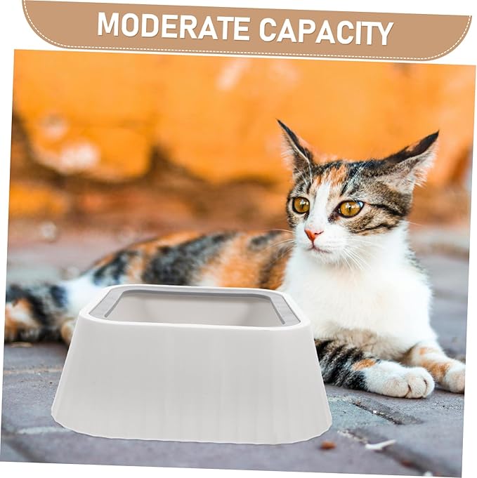 POPETPOP Spill Floating Pet Water Bowl Innovative Design for Cats and Small Dogs Material Keeps Feeding Area Dry Easy to and Maintain
