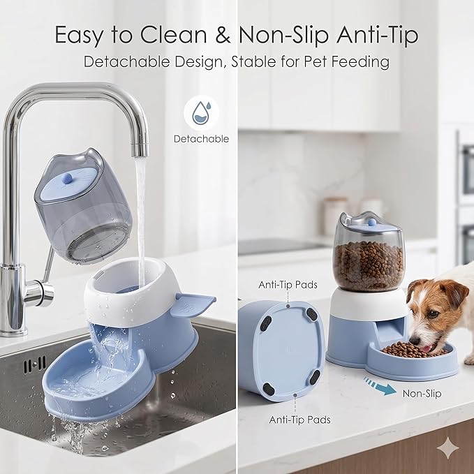 Cat Food Dispenser, Cat Feeder, Cat Feeder and Water Dispenser Automatic Pet Food Dispenser (1s)