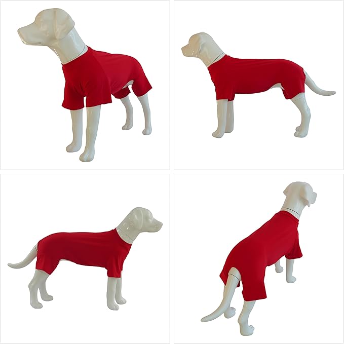 Lovelonglong Dog Full Bodysuit – Stretchy Yoga Fabric 4-Leg Dog Pajamas, Breathable & Lightweight Dog Onesie for Indoor & Outdoor, Shedding Control & Travel Wear