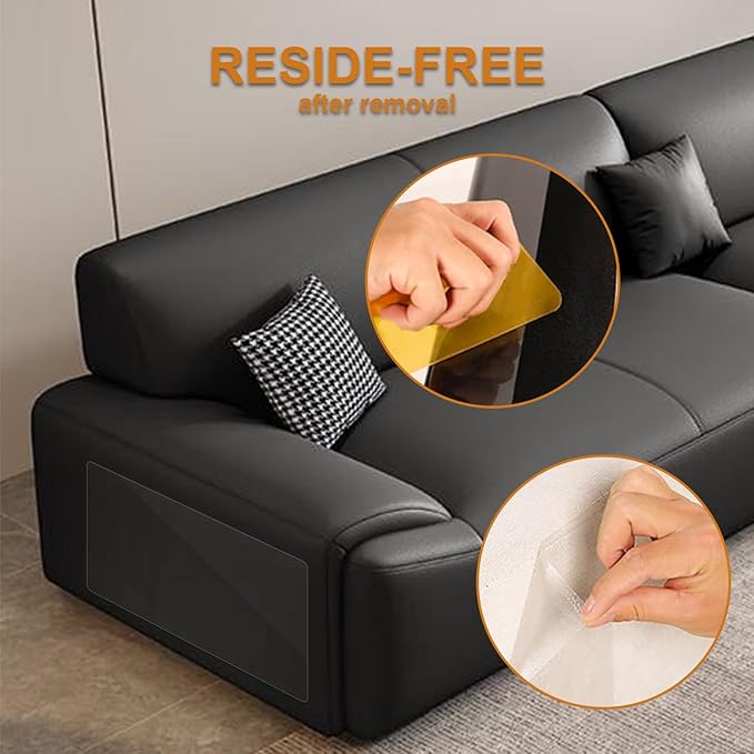 Anti Cat Scratch Furniture Protector 160"x12" | Thickened Vinyl Single Sided Sticky Flexible Guard, Pet Scratch Tape for Couch, Corner, Door, Wall, Bed - Dog & Cat Protection