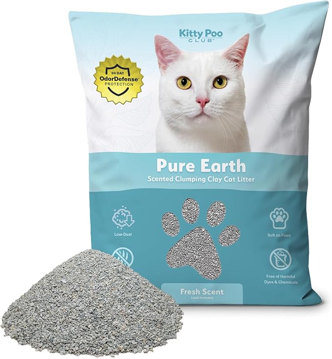 Kitty Poo Club Fresh Scent Clay Litter Bag – Hard Clumping Cat Litter with Odor Control, Absorbent Formula
