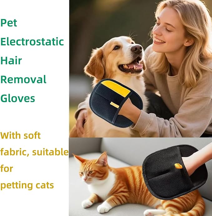 Pet Hair Removal Gloves for Cats & Dogs,2026, Large & Thick,Hair Brush,Washable,Reusable,For Clothes, Sofa,Carpet,Car Seat