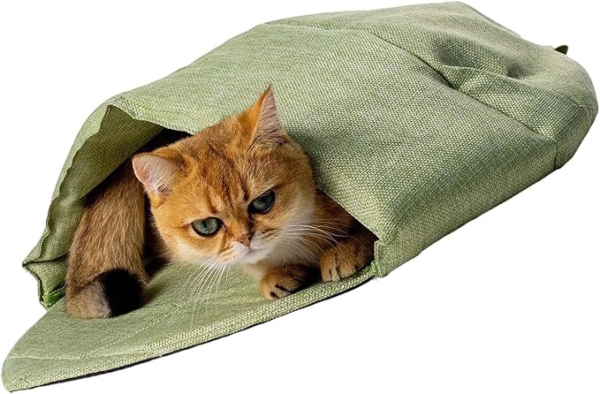 Indoor Cats Cave Bed with Leaves Shape Design Fabric Rest Sleep Bag for Kittens and Winter Autumn Essential Home Decors Cave