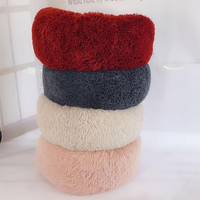 Thereisno Soft Handmade Pet Bed for Cat or Small Dog Detachable Round Bed for Fall Winter Indoor Sleeping Furniture Cat Bed